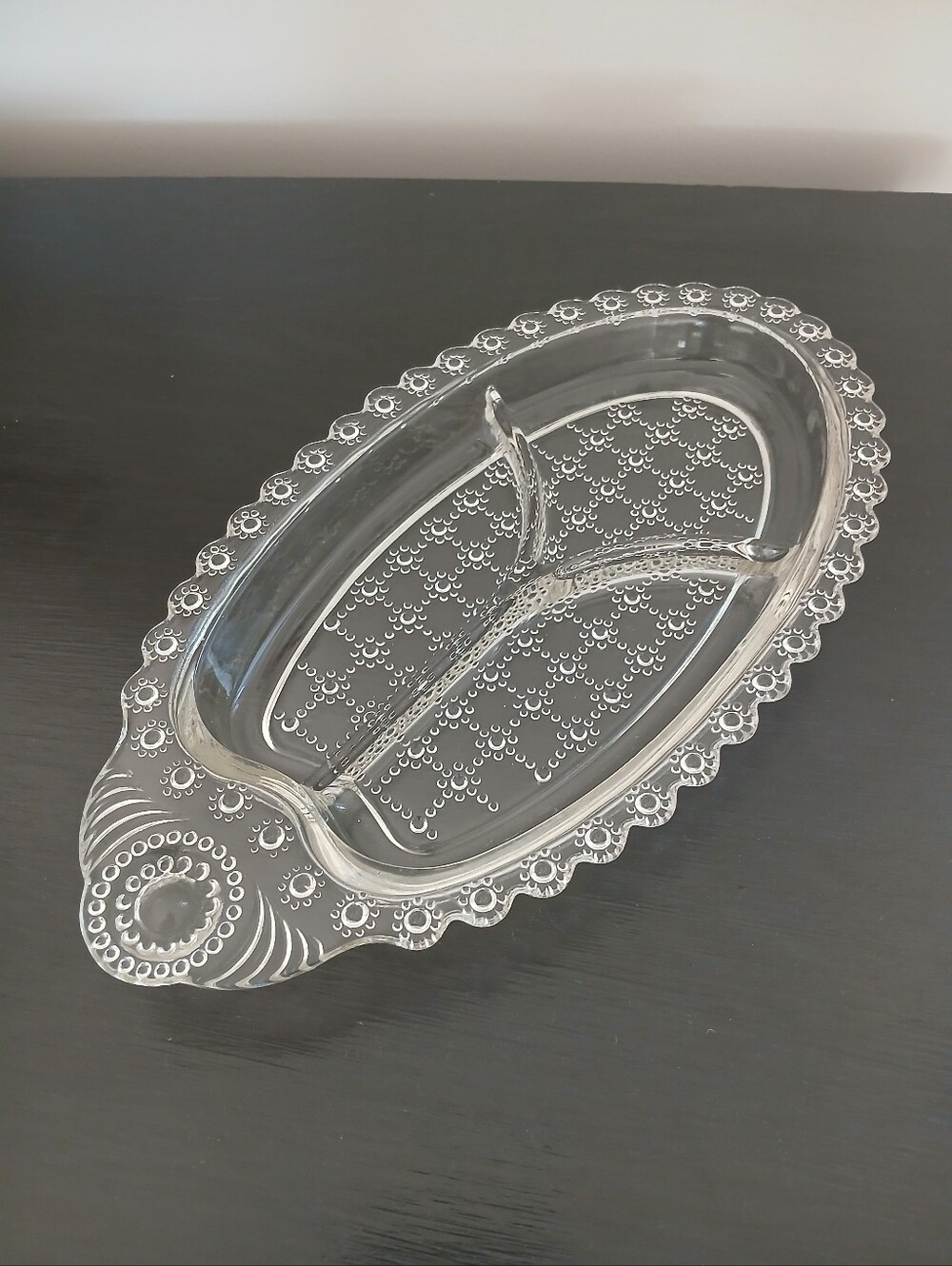 Vintage Hazel Atlas 3 Section Relish Dish Vanity Tray